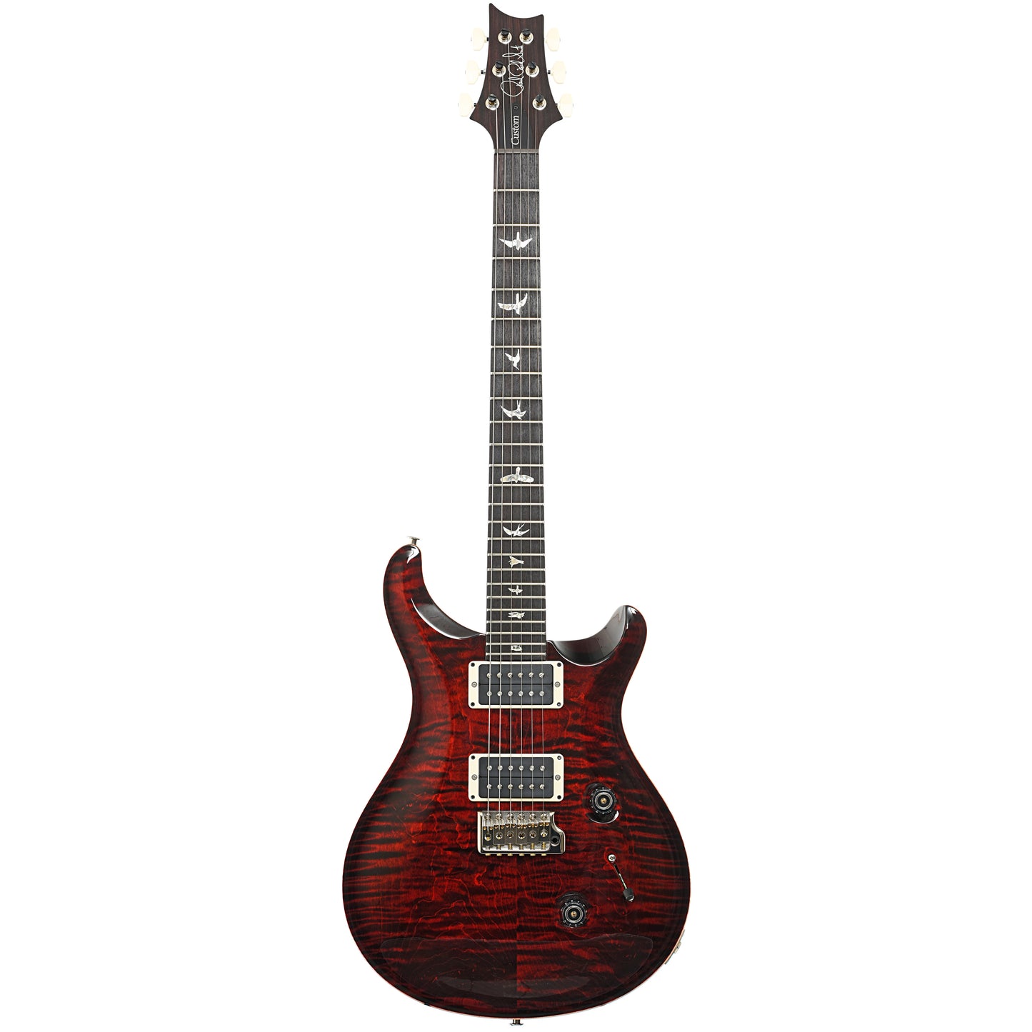 Full front of PRS Custom 24 Fire Red Burst Electric Guitar