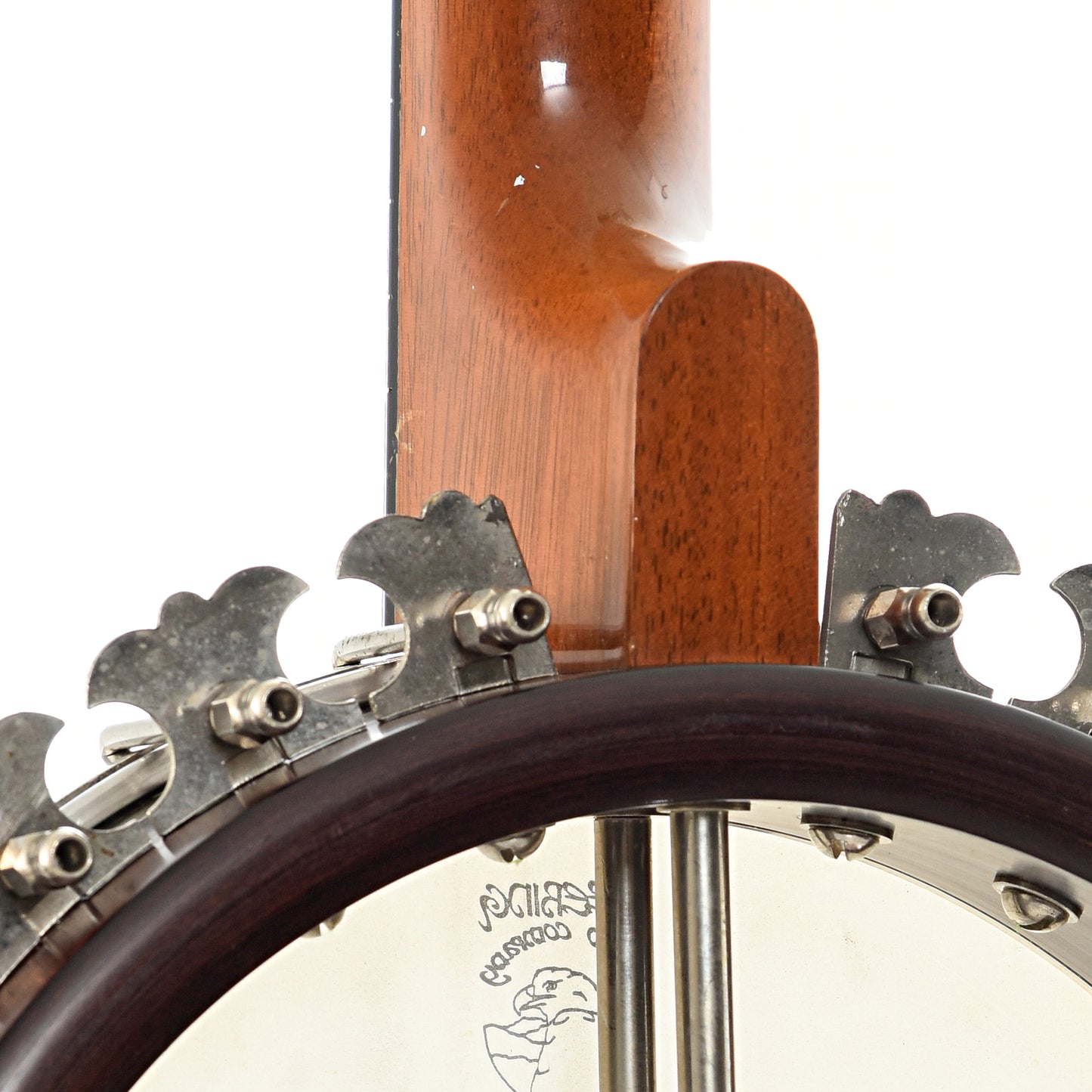 Neck joint of Deering Deluxe Resonator Banjo (1982)