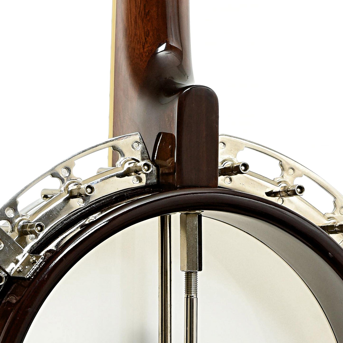 Rear neck joint and flange of Recording RK-R36-B Madison Deluxe Resonator Banjo