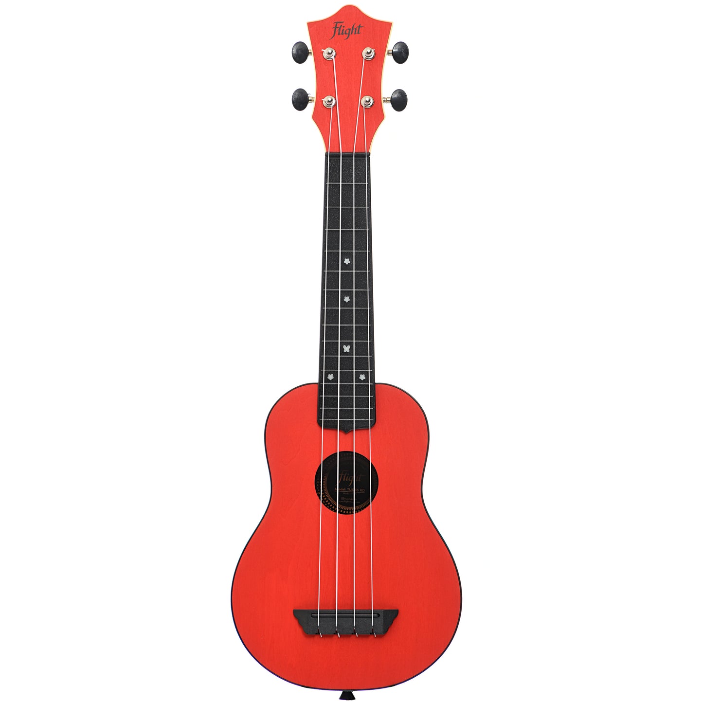 Full front of Flight TUS35 Travel Series Soprano Ukulele, Red