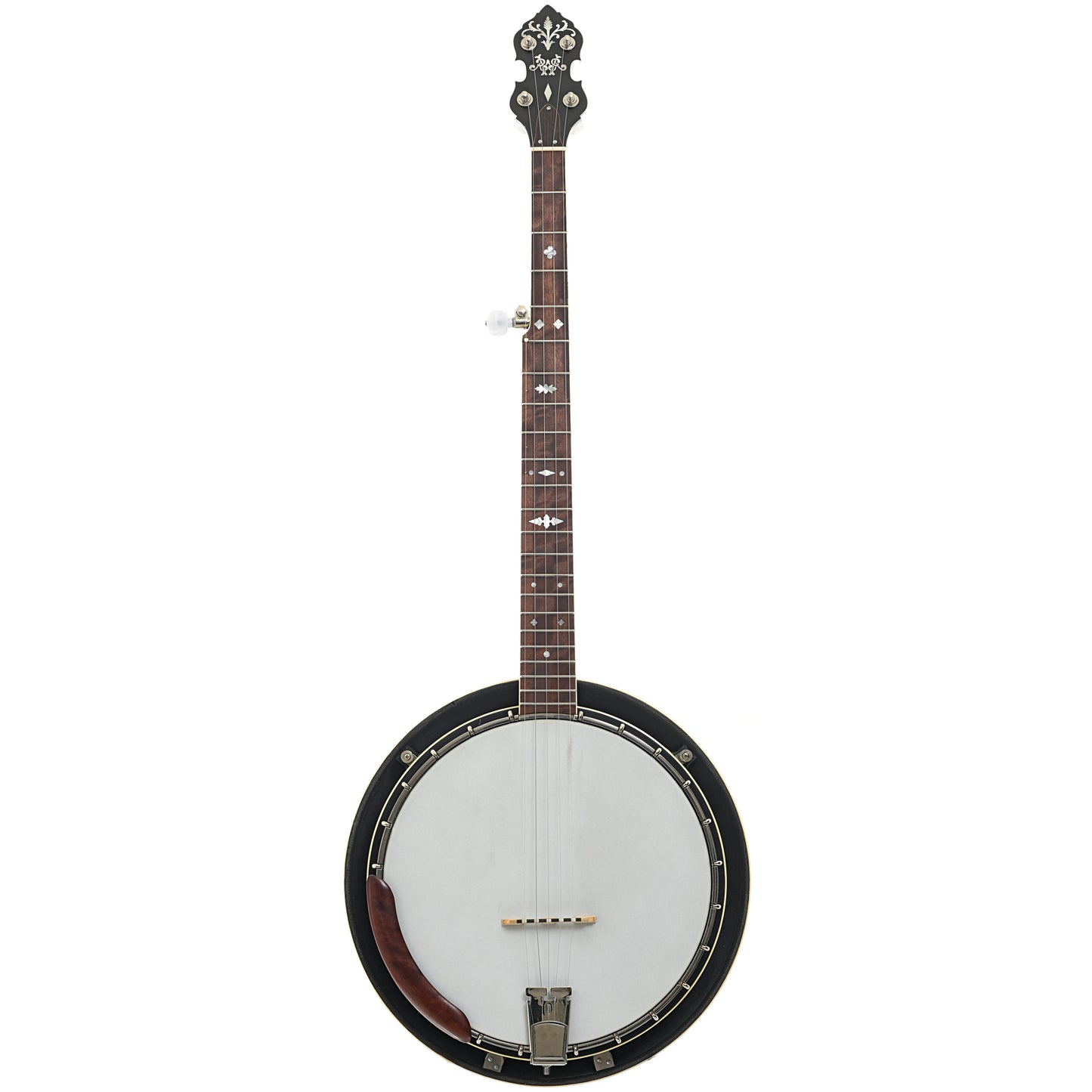 Full front of Randy Wood Featherlite Resonator Banjo (c.2020)