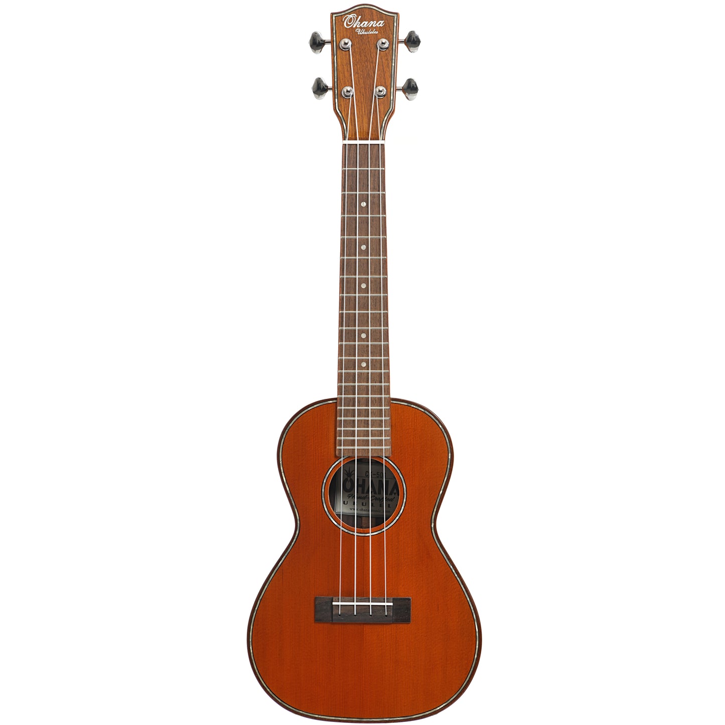 Full front of Ohana CK-50G Concert Ukulele