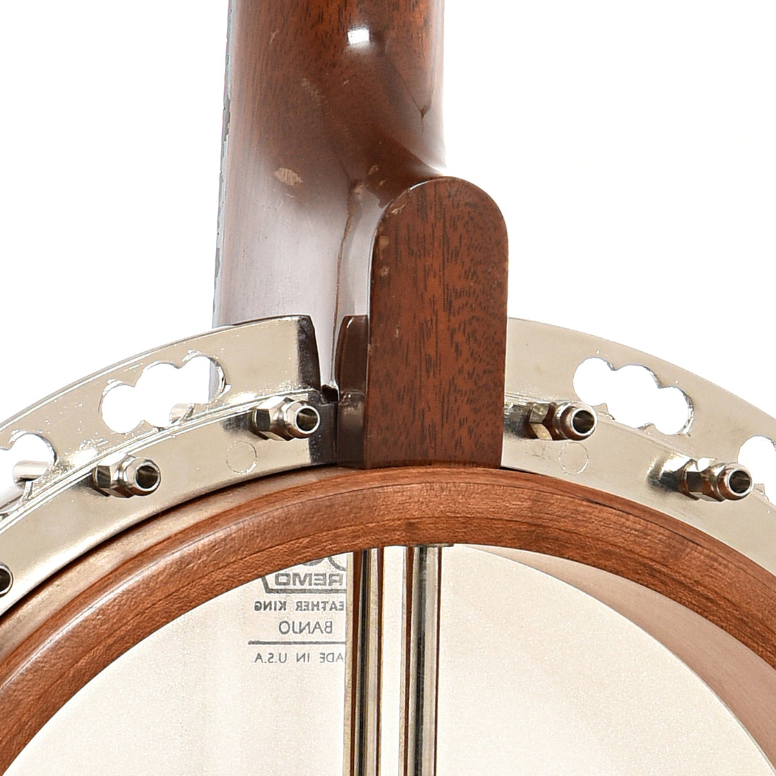 Neck joint of Deering Deluxe Resonator Banjo 