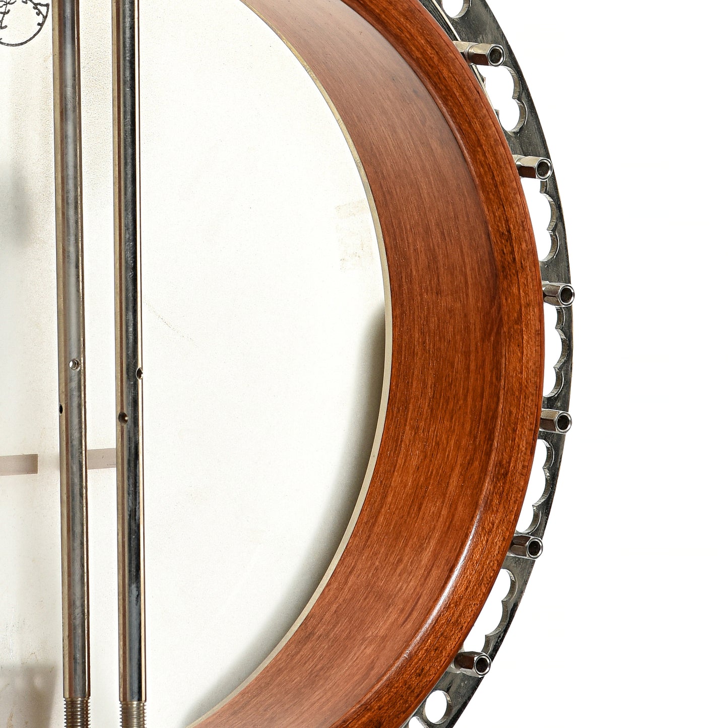 Inside rim of Deering Deluxe Resonator Banjo