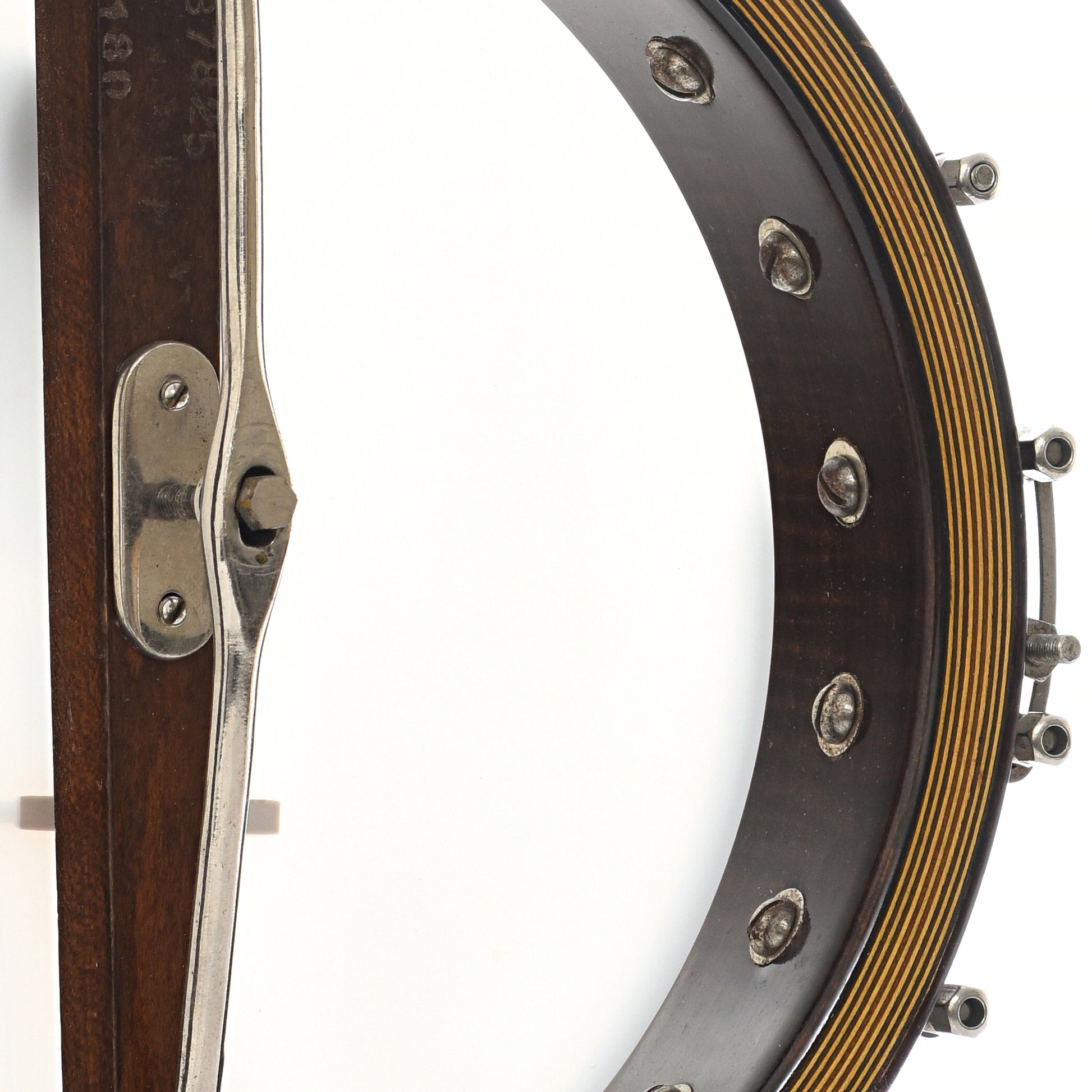 Inside rim of Weymann Style 180 Keystone State Tenor Banjo (c.1925)