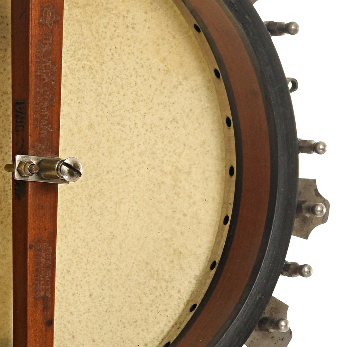 Inside rim of Vega Vegaphone Professional Tenor Banjo 