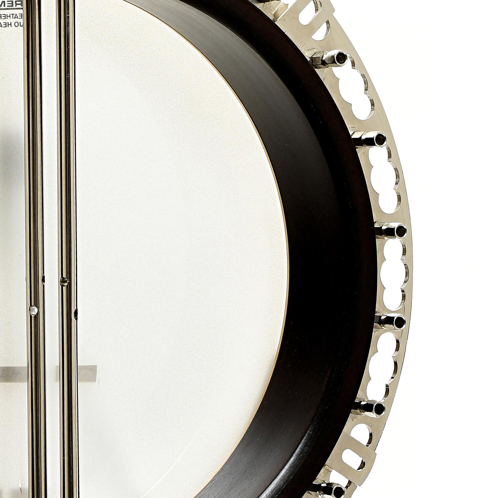 Inside rim of Deering Tenbrooks Legacy Resonator Banjo