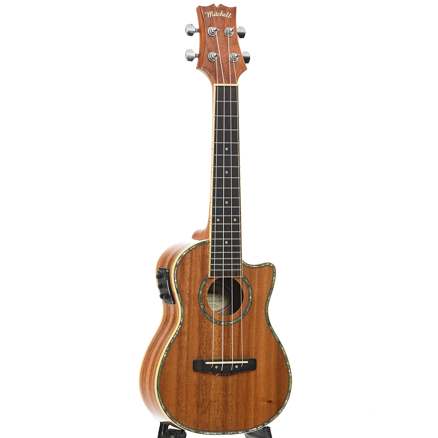 Full front and side of Mitchell MU100CE Ukulele (2013)