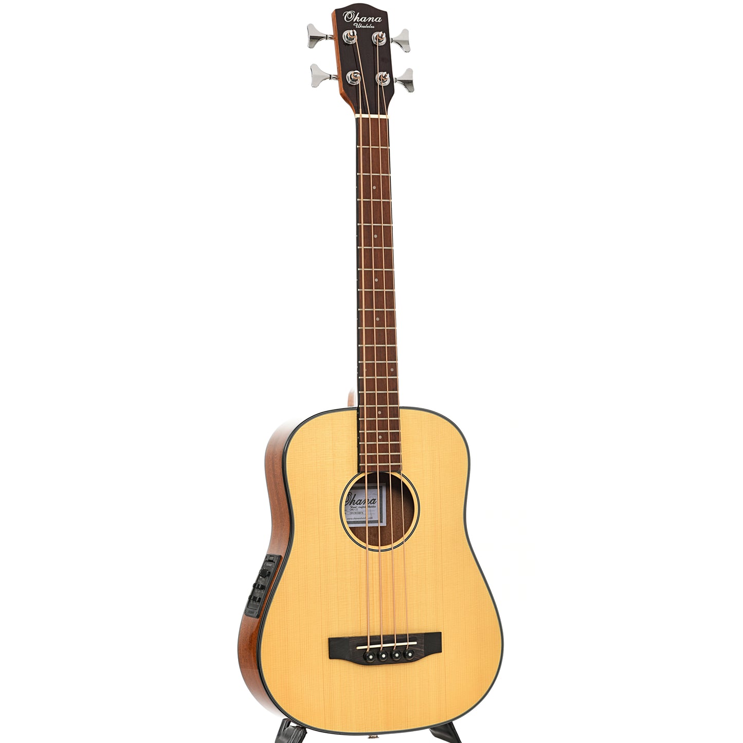 Full front and side of Ohana OBU-22 Compact Acoustic Bass with Pickup (2021)