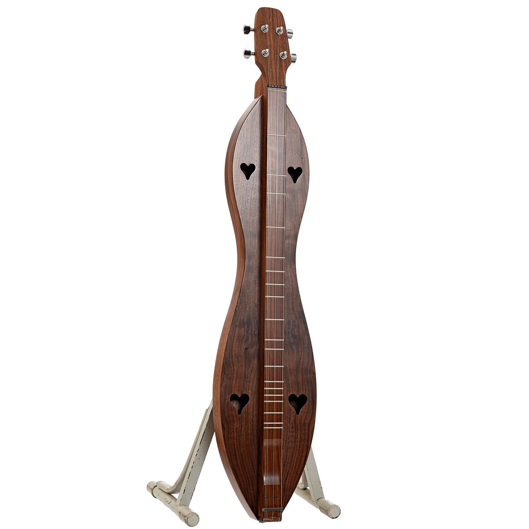 Front and side of McSpadden 4FHWW Walnut Lap Dulcimer