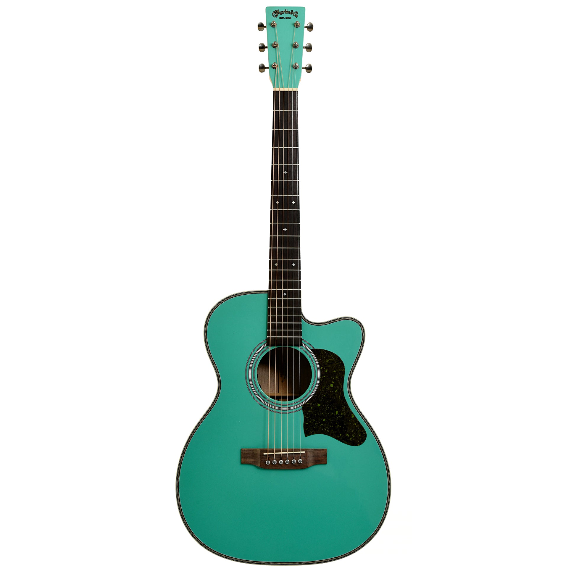 Full front of Martin OMCE Seafoam Green