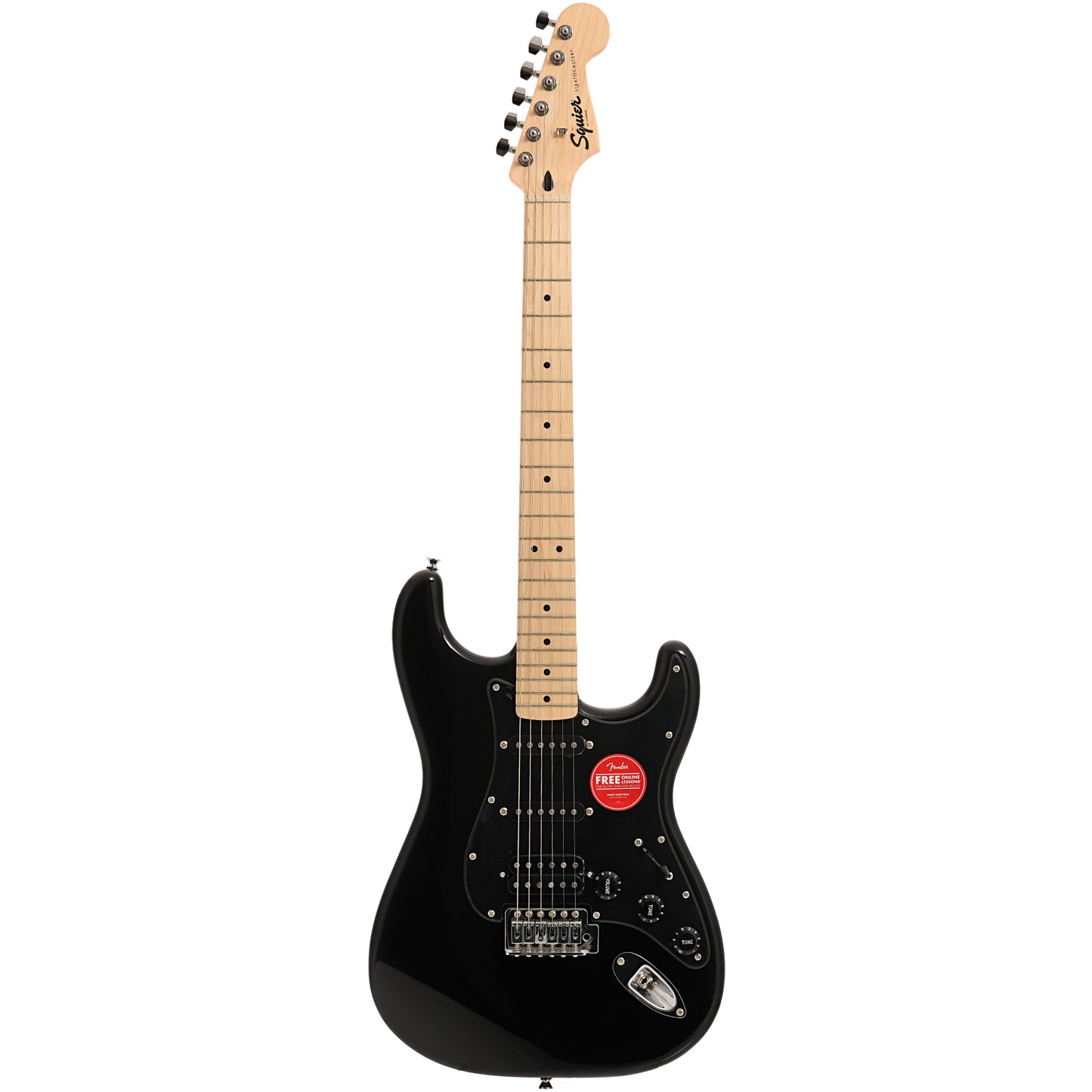 Full front of Squier Sonic Stratocaster HSS, Black