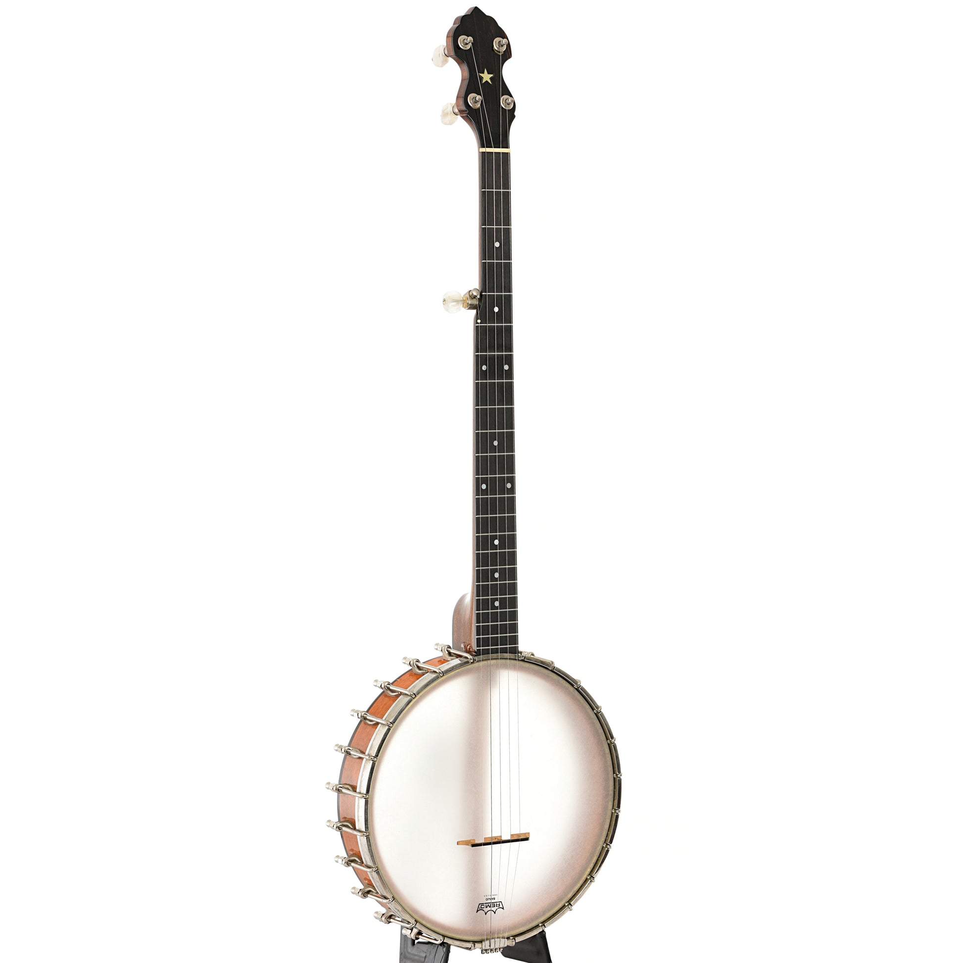 Full front and side of Bart Reiter Standard Open Back Banjo (1983)