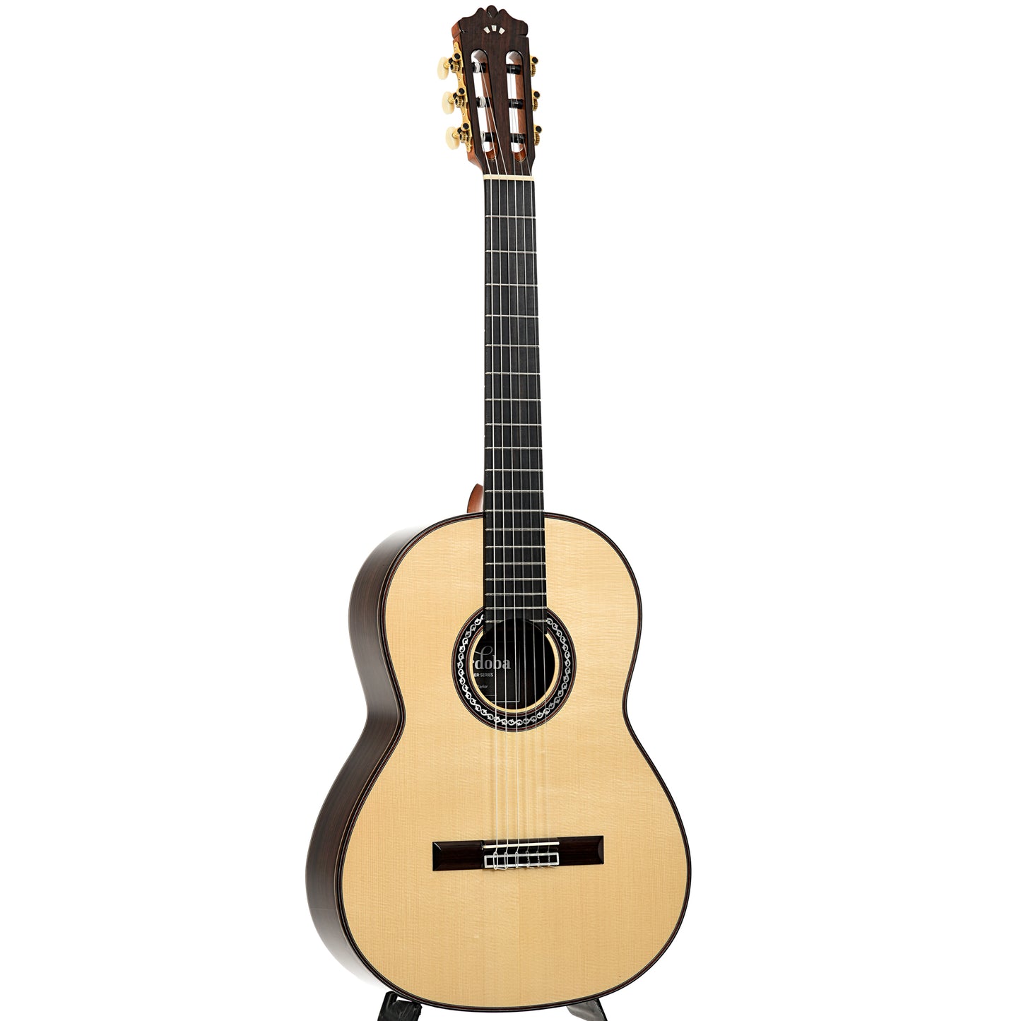 Full front and side of Cordoba C-10 Parlor Nylon String Guitar