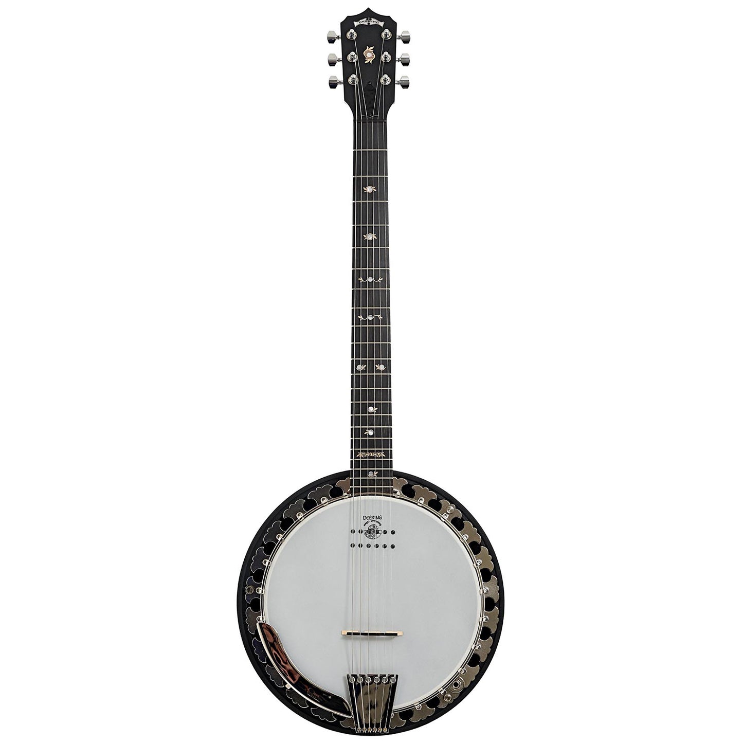 Deering B-6AE Boston 6-String Acoustic-Electric Banjo Guitar & Case