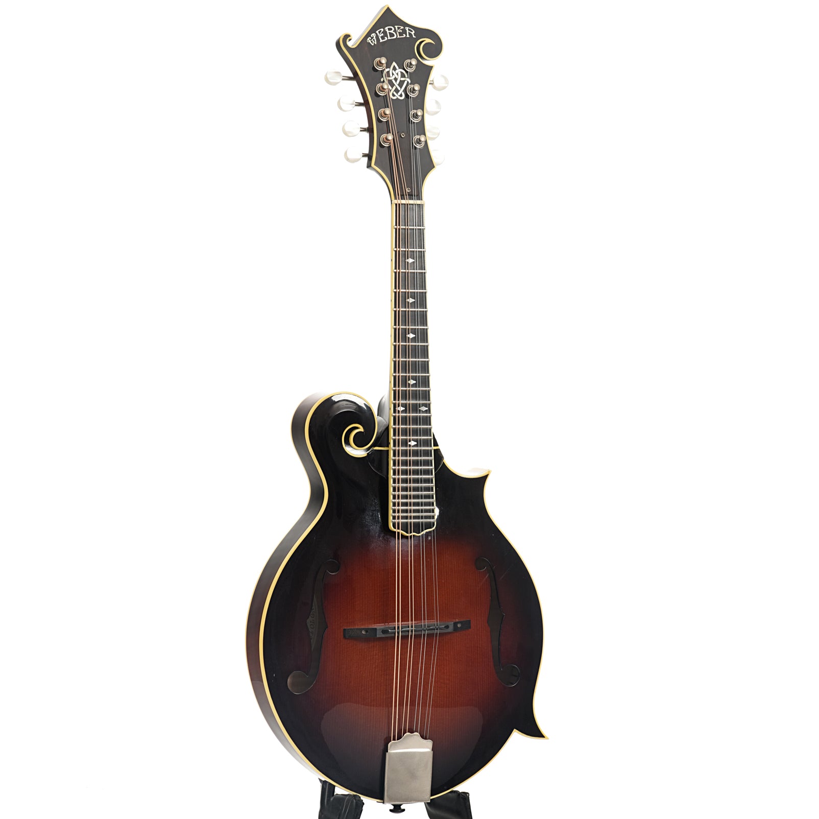 Full front and side of Weber Yellowstone F Mandolin