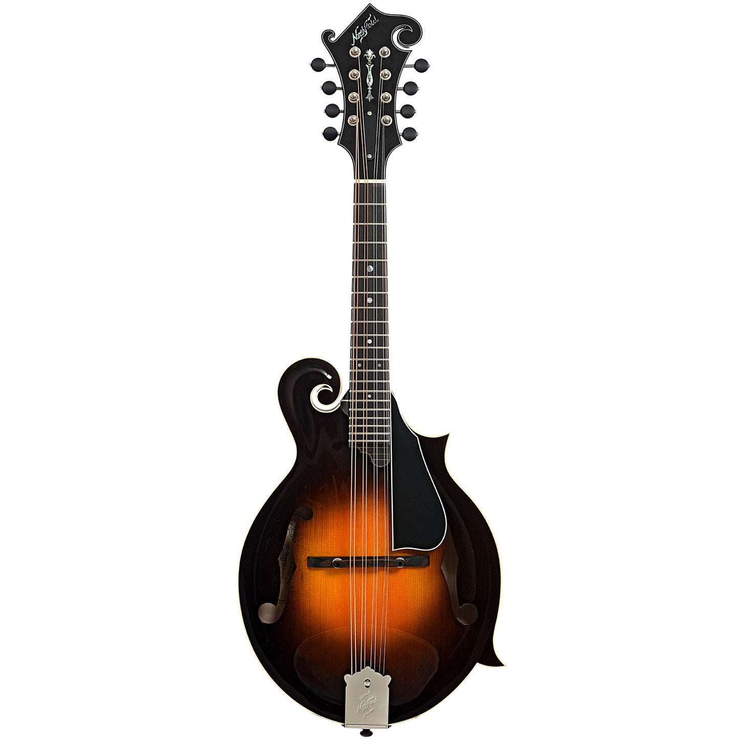 Full front of Northfield F5S Limited S Series F-Style Mandolin, Wide Nut, Dark Cherryburst