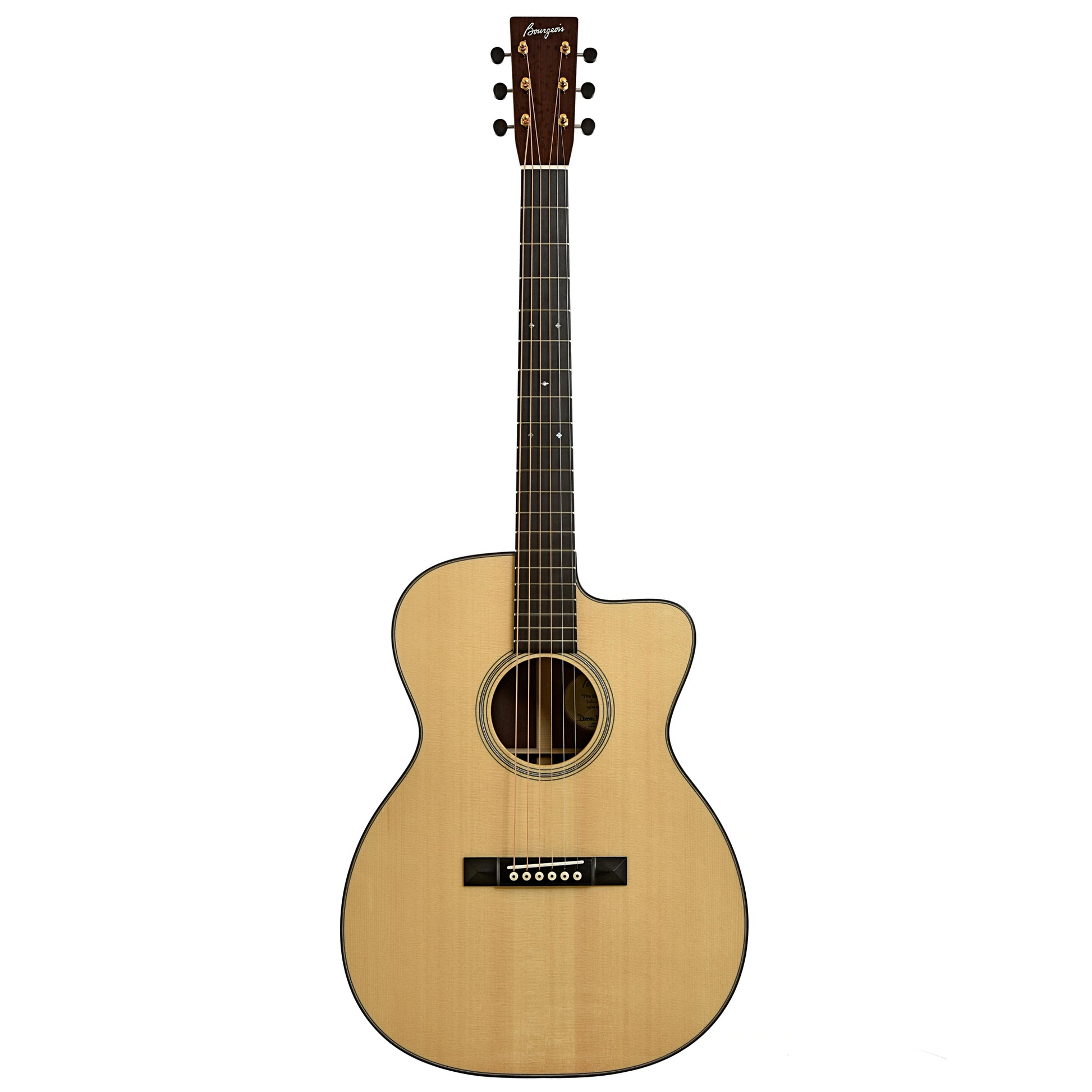 Full front of Bourgeois Legacy Series Soloist OM Cutaway Acoustic Guitar