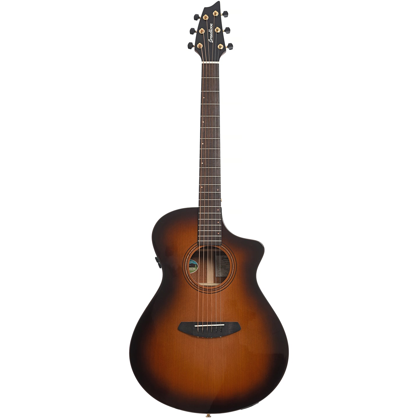 Full front of Breedlove Organic Solo Pro Concert Edgeburst CE Red Cedar-African Mahogany Acoustic-Electric Guitar (2022)