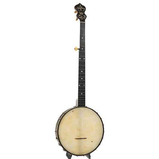 Full front and side of Regal Open Back Banjo