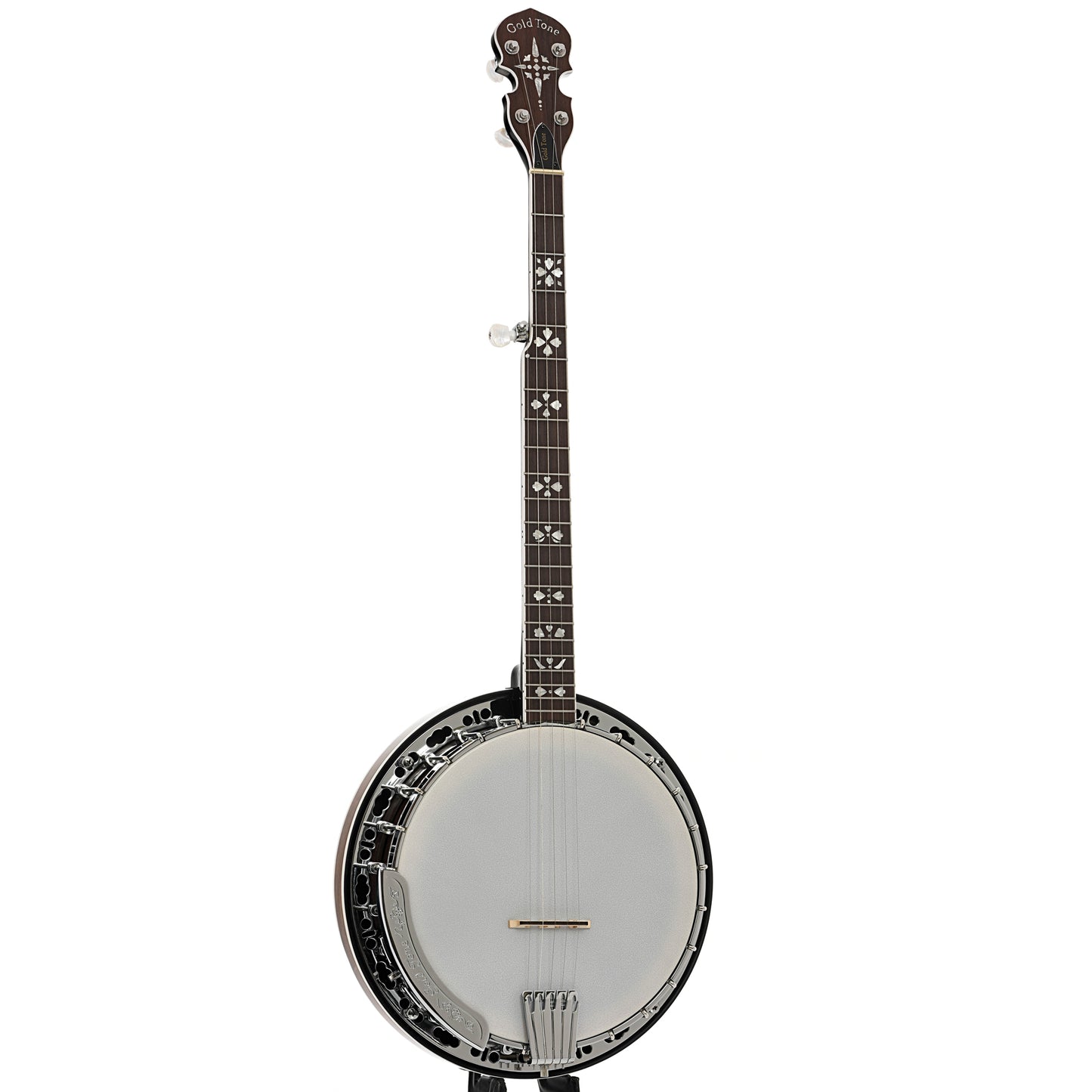 Full front and side of Gold Tone BG-150F Resonator Banjo