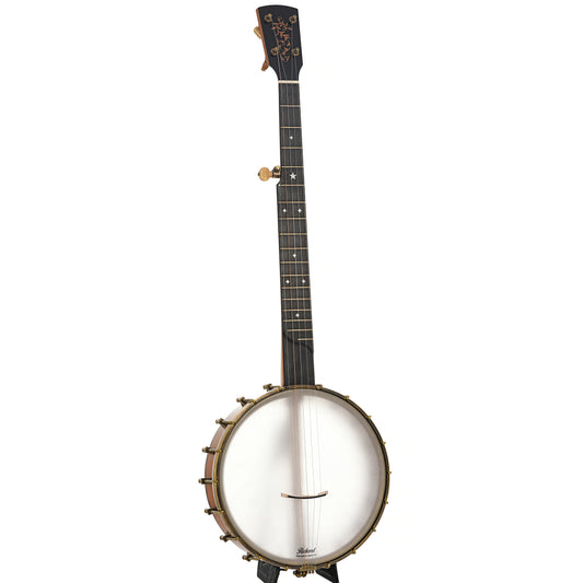 Full front and side of Rickard 11" Little Wonder Openback Banjo