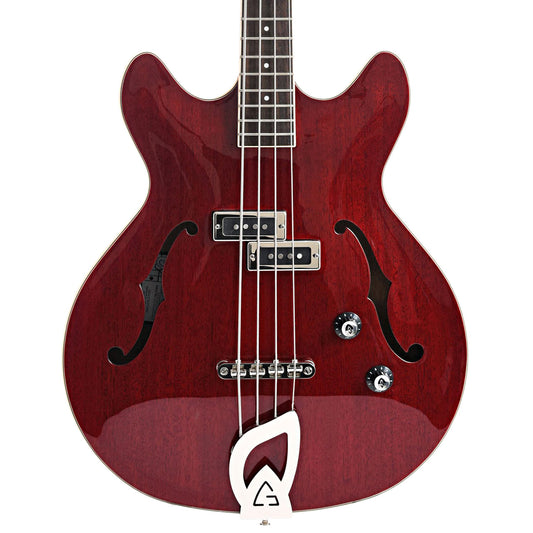 Front of Guild Starfire 1 Bass, Cherry Red