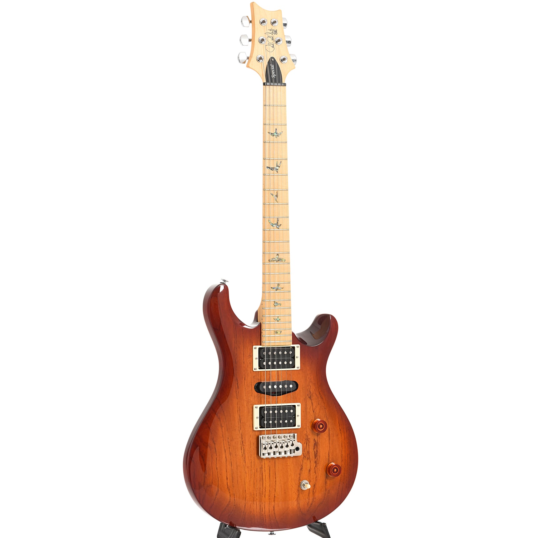 Front of PRS SE Swamp Ash Special Electric Guitar, Vintage Sunburst