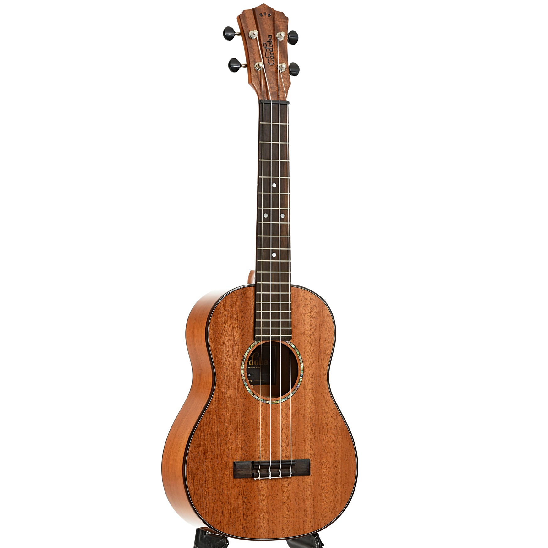 Full front and side of Cordoba 30T Tenor Ukulele 