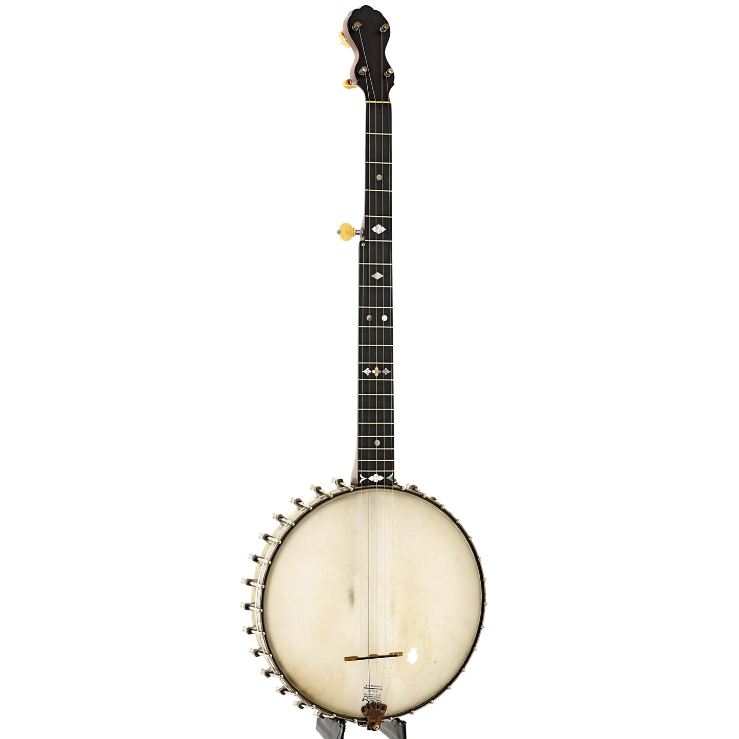 Full front and side of Fairbanks & Cole "Imperial" Open Back Banjo (c.1889)
