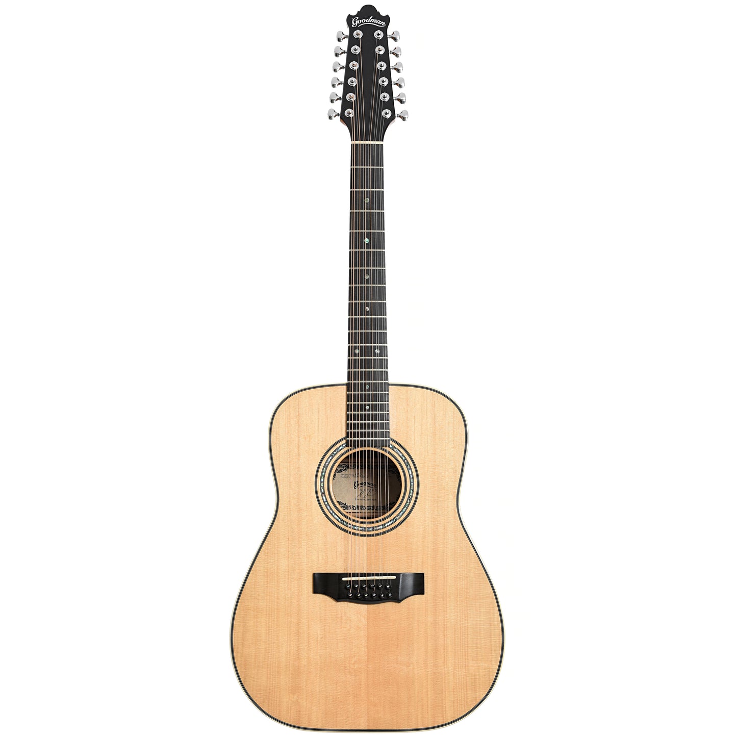 Full front of Goodman 12-String Dreadnought Acoustic Guitar