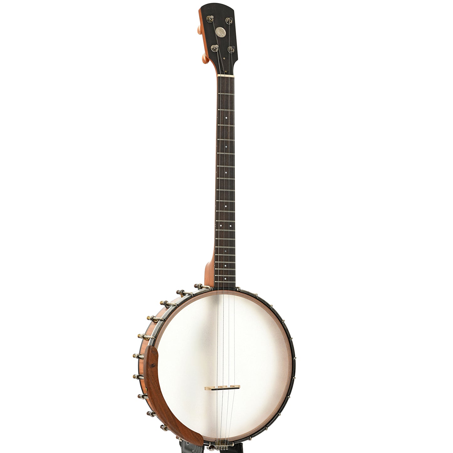 Full front and side of Ode Magician 11" Tenor Banjo