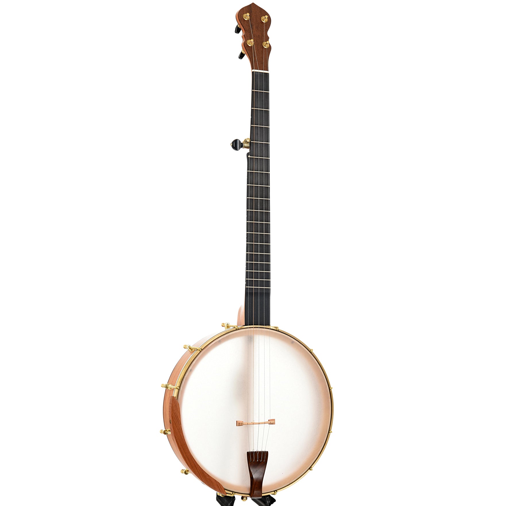 Full front and side of C. Waldman 12" Chromatic (Step Side) Openback Banjo - No. 169