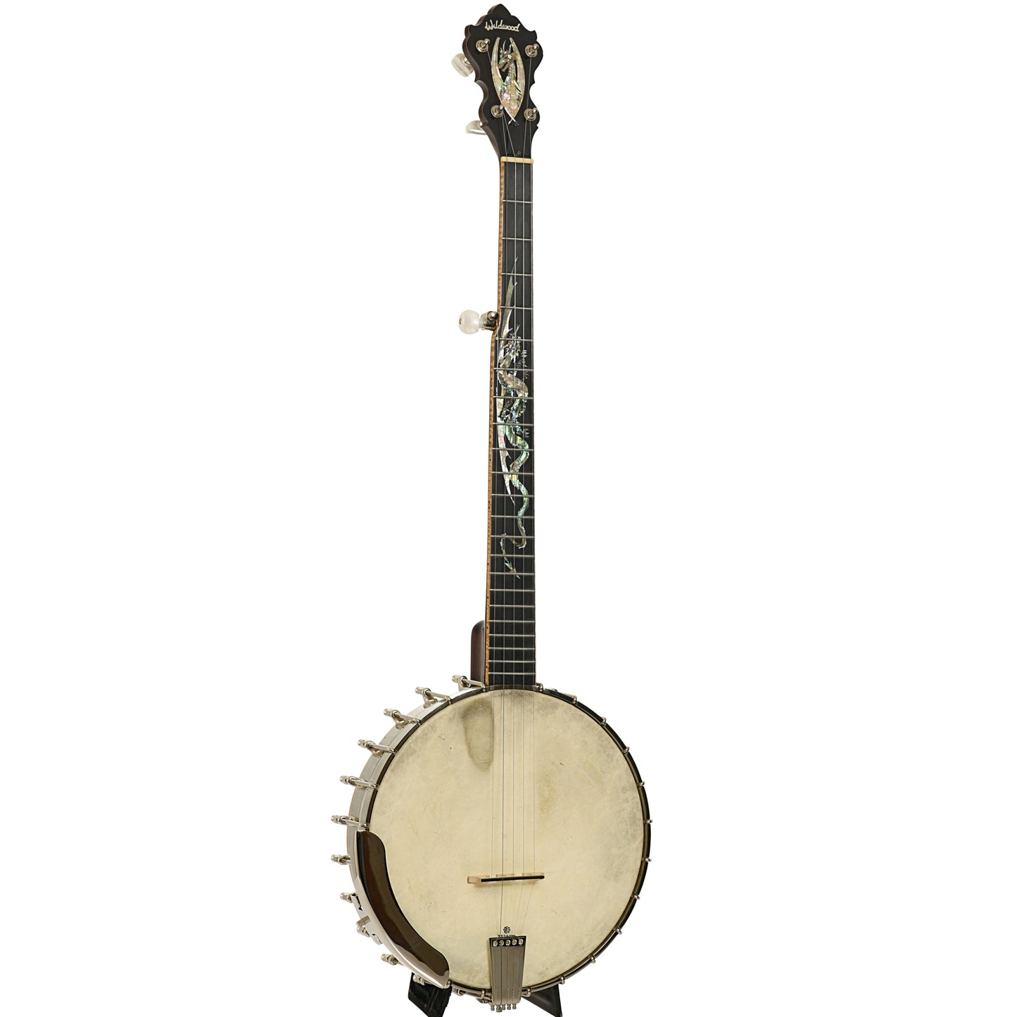 Full front and side of Wildwood Custom Dragon Tubaphone Banjo