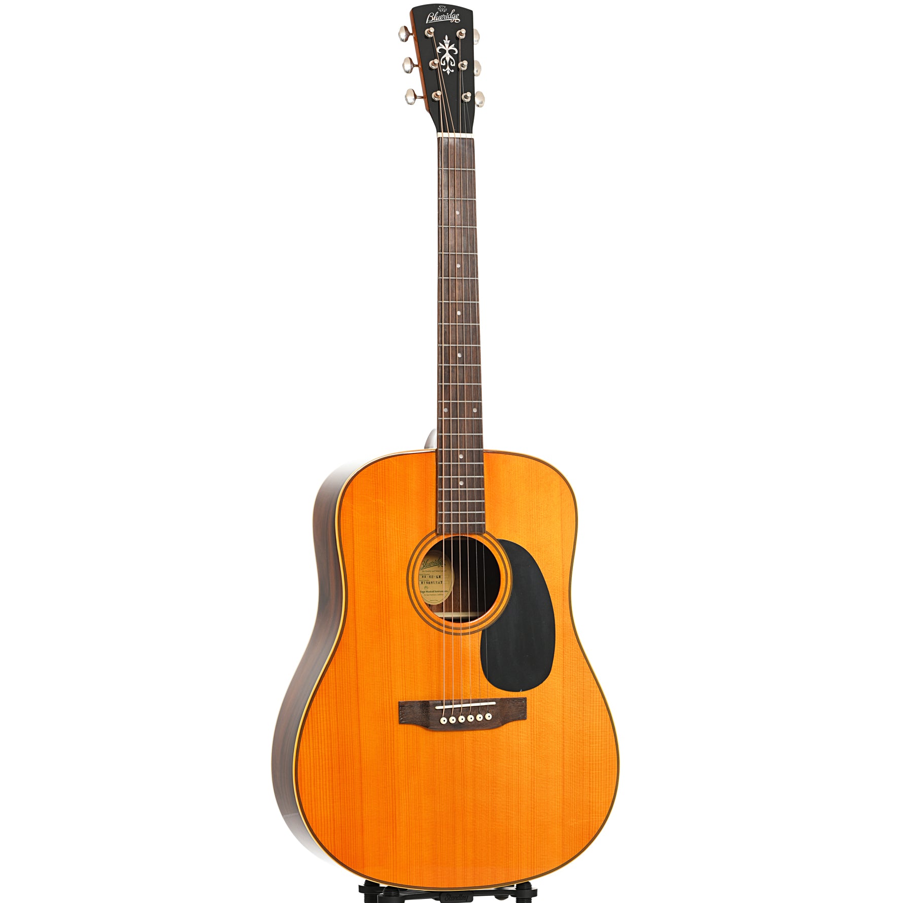 Full front and side of Blueridge Contemporary Series BR-60 Limited Edition Dreadnought Guitar 