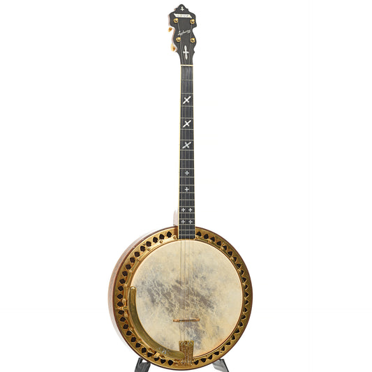 Full front and side of Ludwig Cort Deluxe Tenor Banjo (1920s)