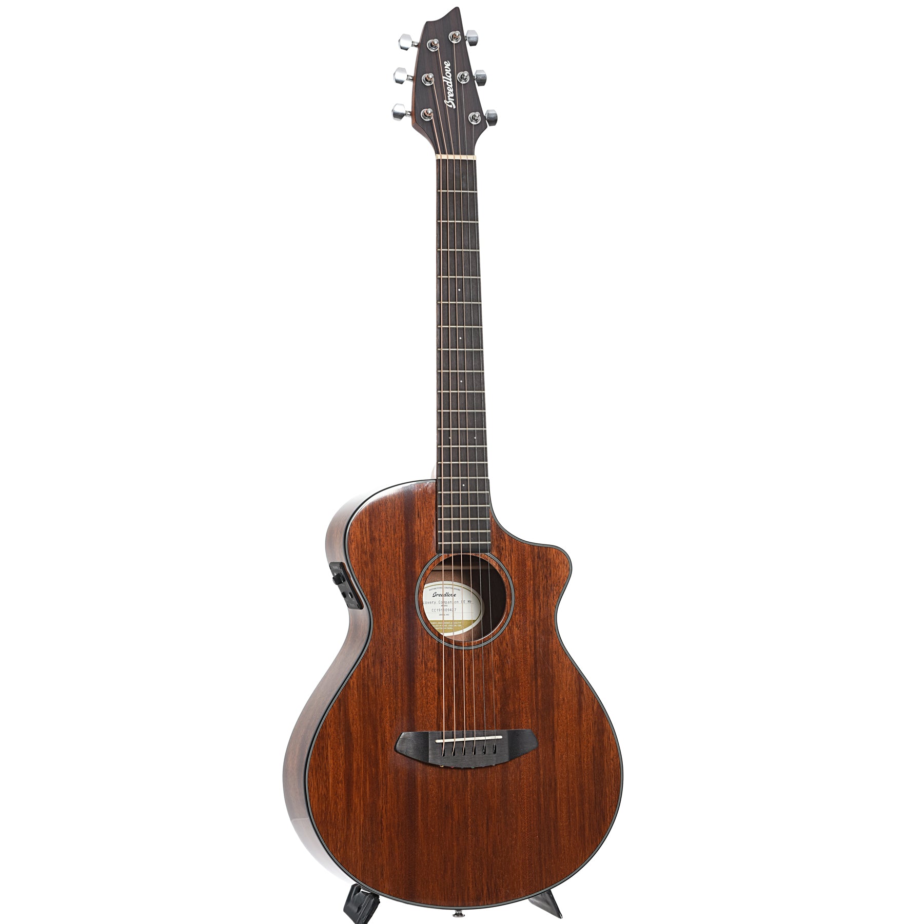 Full front and side of Breedlove Discovery Companion CE Mahogany-Mahogany, Acoustic Guitar (2021)