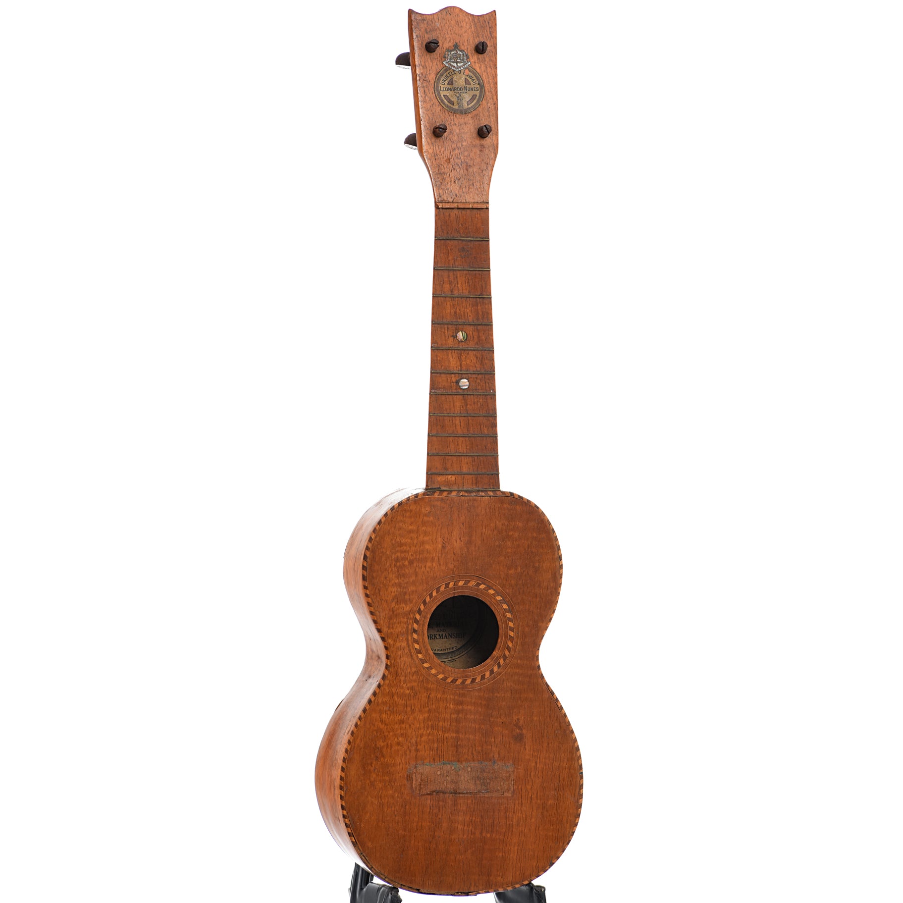 Full front and side of Leonardo Nunes Ukulele o' Hawaii Mini #2 Ukulele