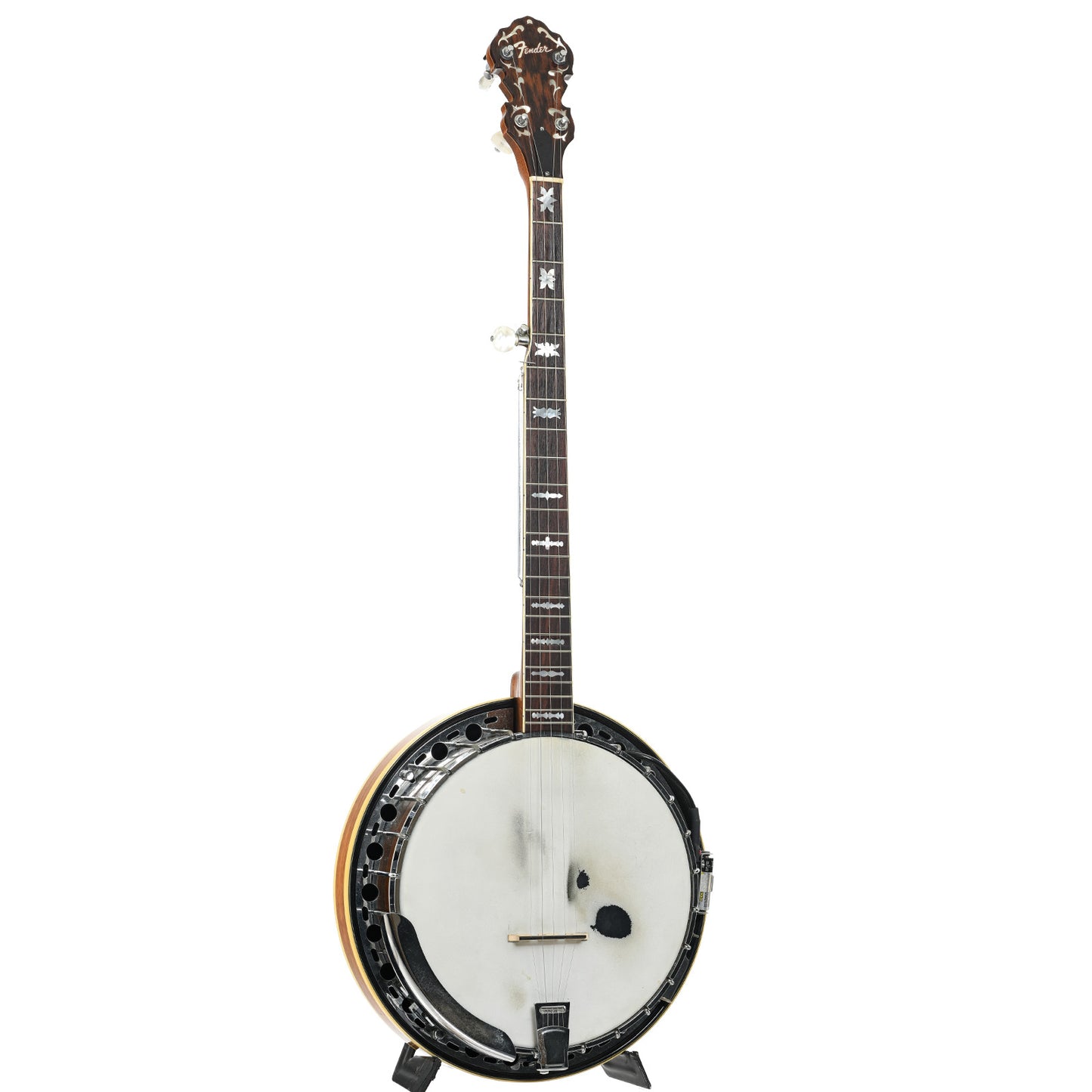 Full front and side of Fender Artist Resonator Banjo (c.1969)