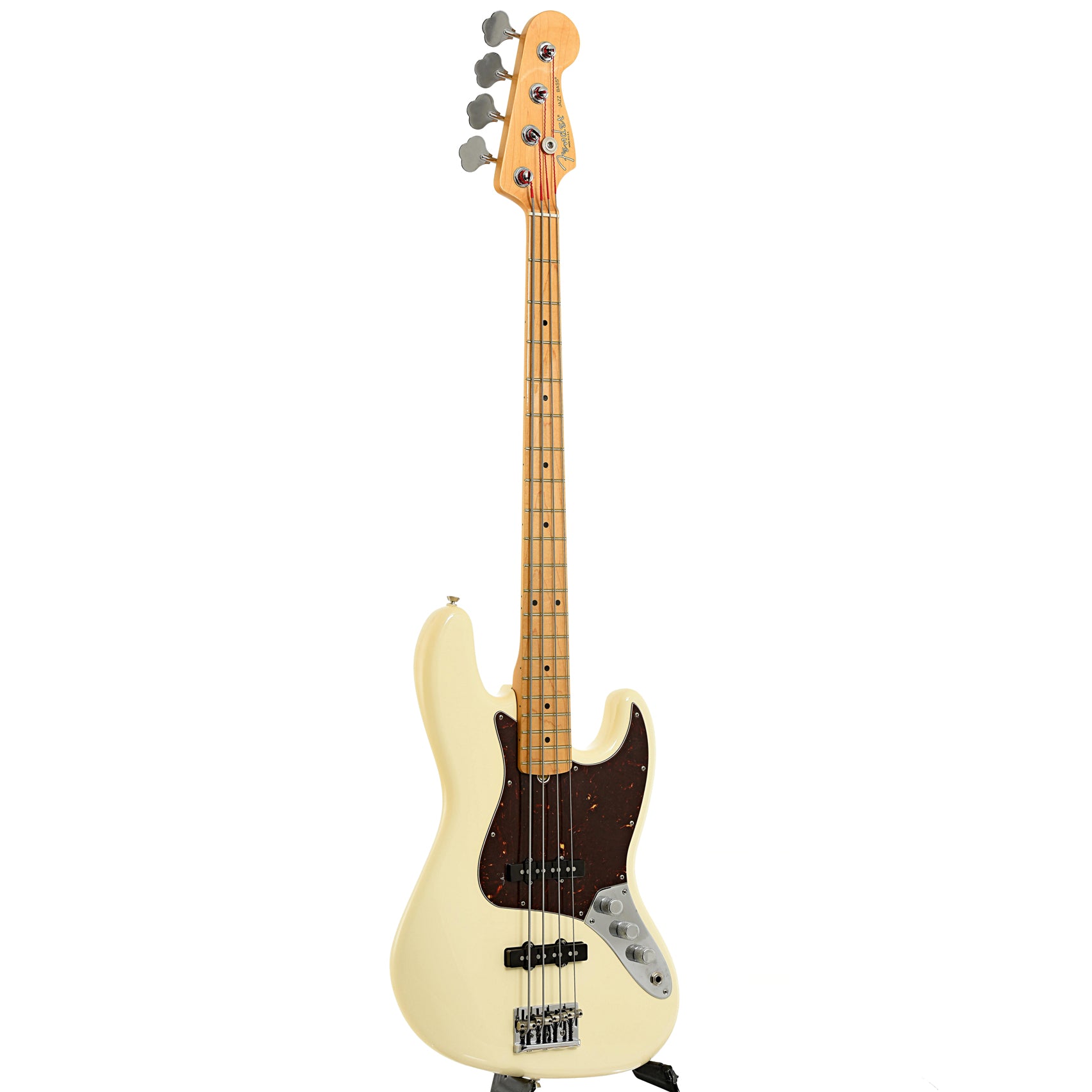 Full front and side of Fender American Professional Jazz Bass