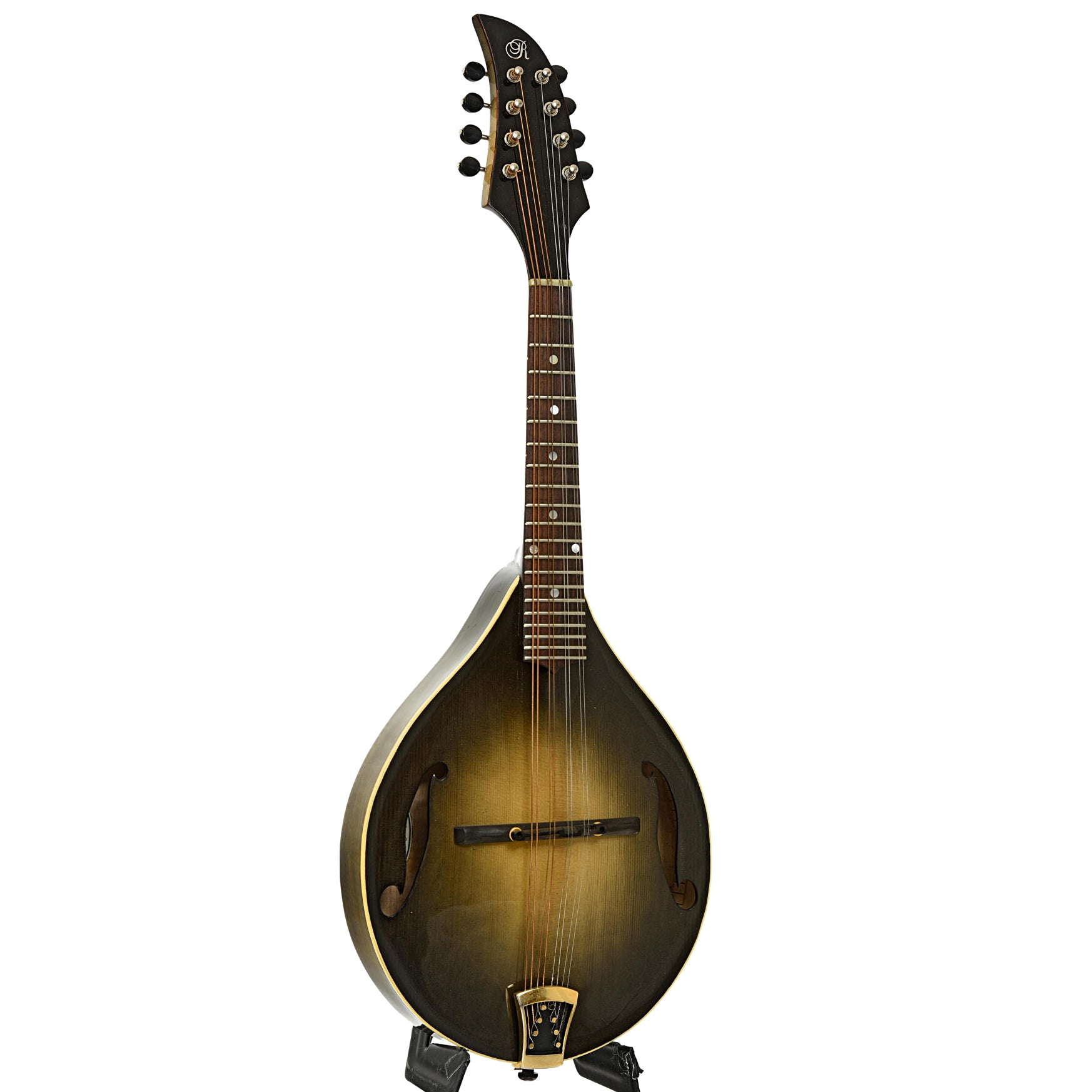 Full front and side of Ken Ratcliff Silverangel A-Style Mandolin 