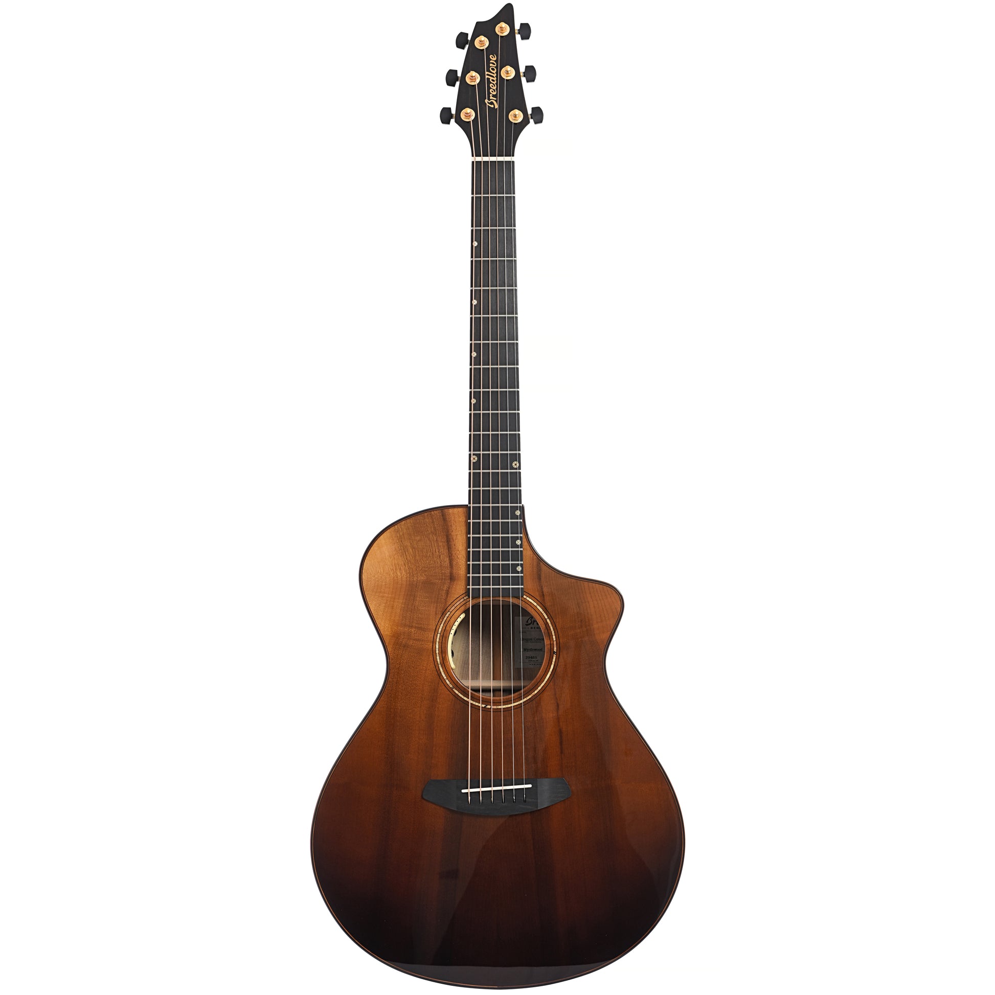 Full front of Breedlove Oregon Concert Sahara CE Myrtlewood-Myrtlewood Limited Edition Acoustic Guitar