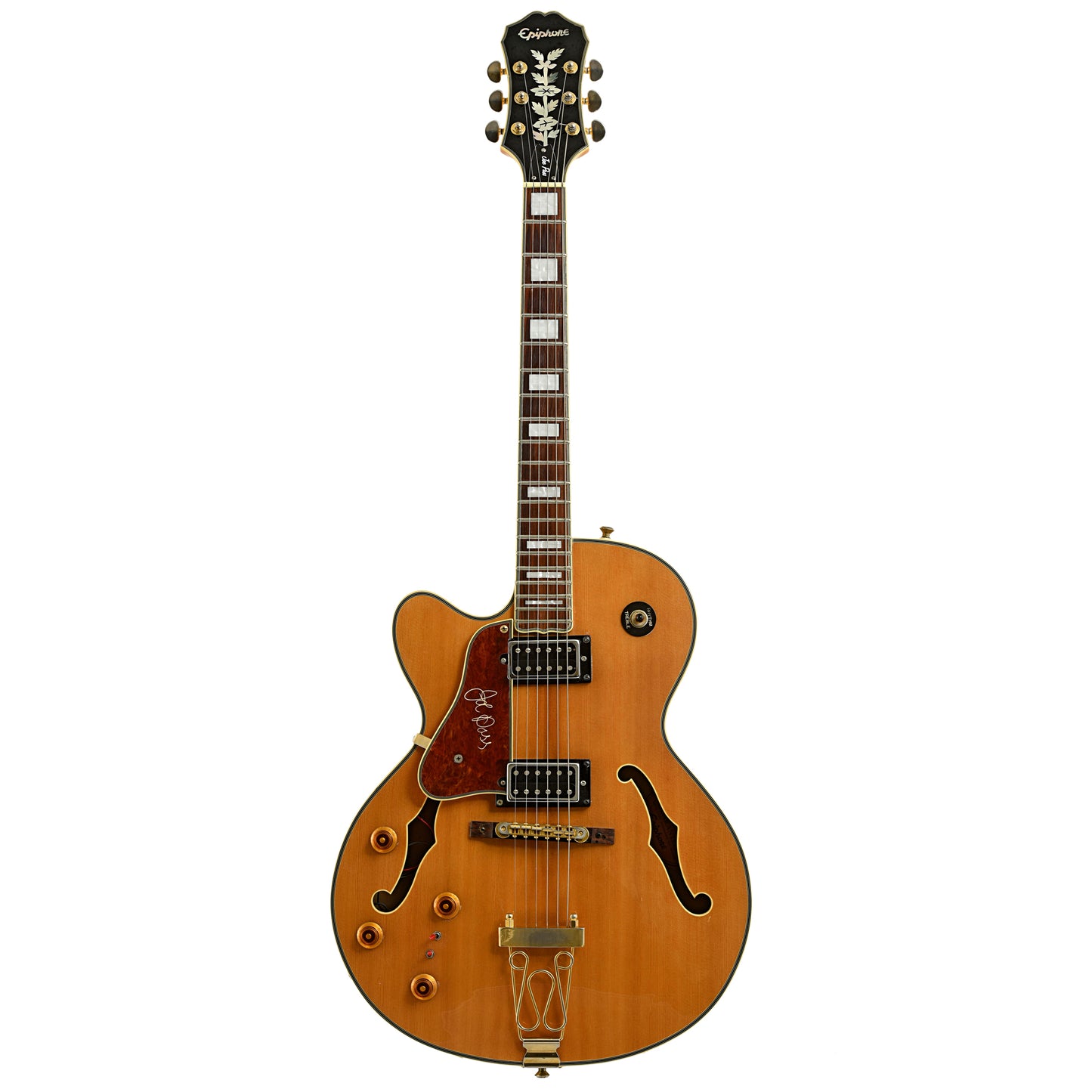 Full front of Epiphone Joe Pass Emperor II LH Hollowbody Electric Guitar