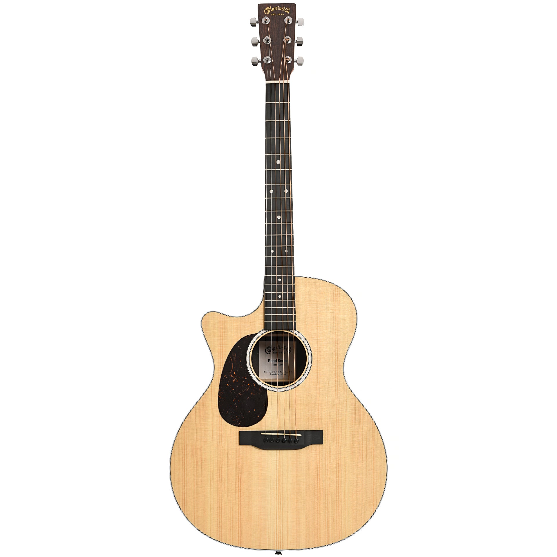 Full front of Martin GPC-13EL Ziricote Lefthanded Cutaway