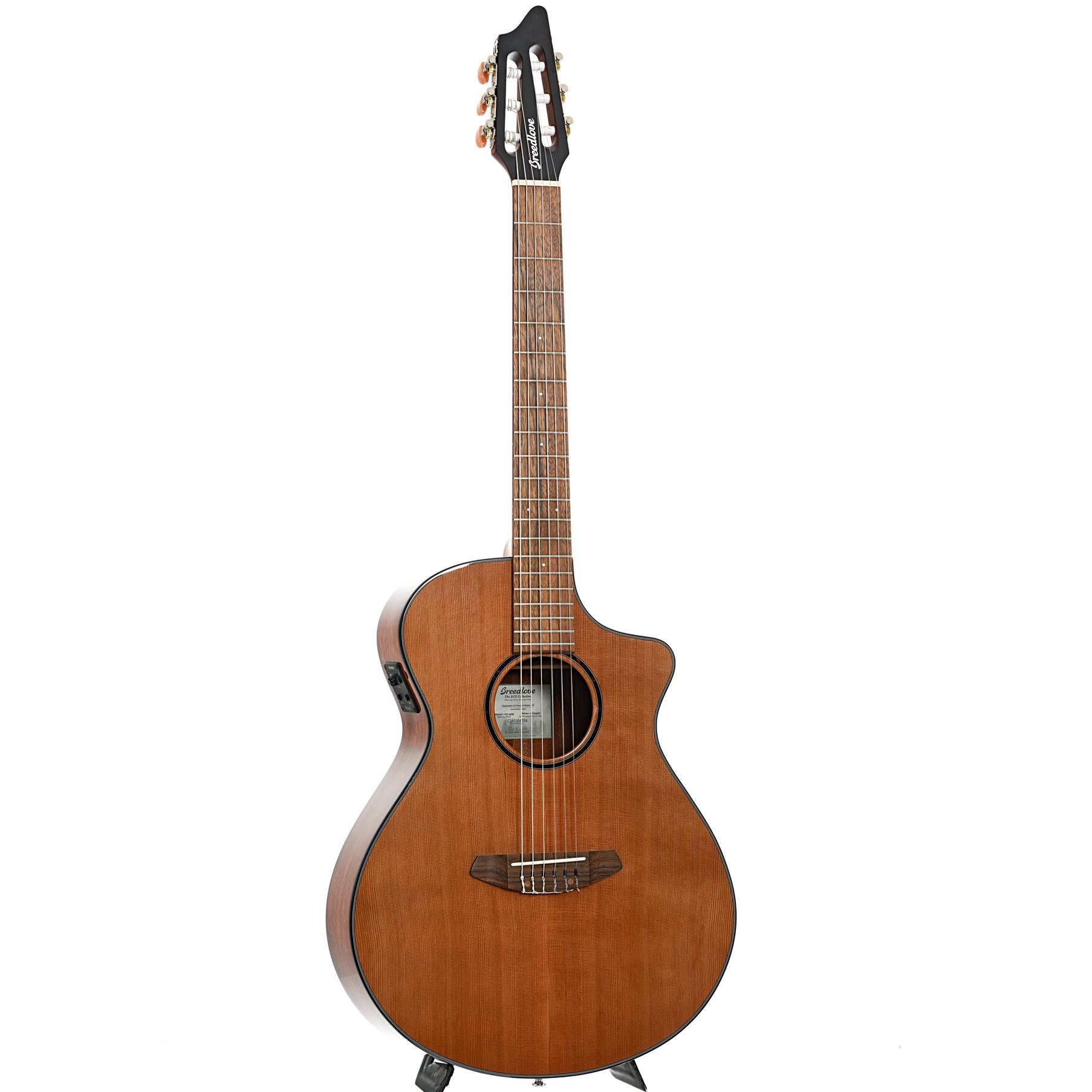 Full front and side of Breedlove Discovery Concert S Nylon CE (2024)