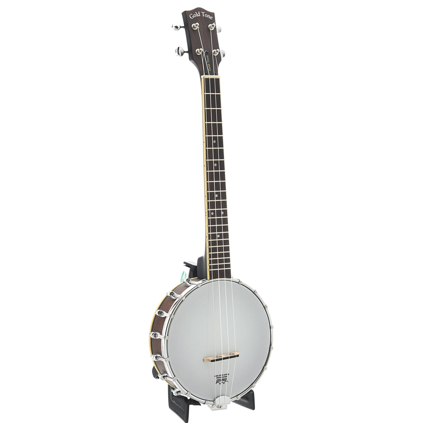 Full front and side of Gold Tone Baritone Banjo Ukulele