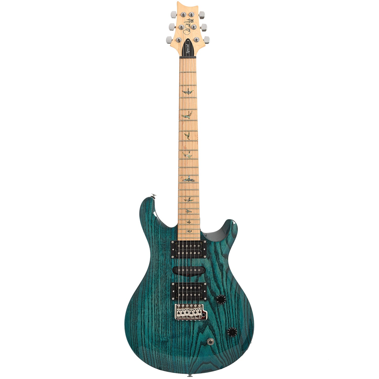 Full front of PRS SE Swamp Ash Special Electric Guitar, Iri Blue