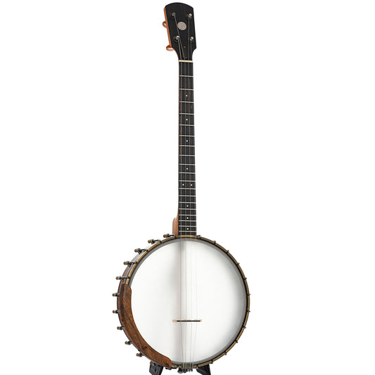Full front and side of Ode Magician 11" Tenor Banjo 