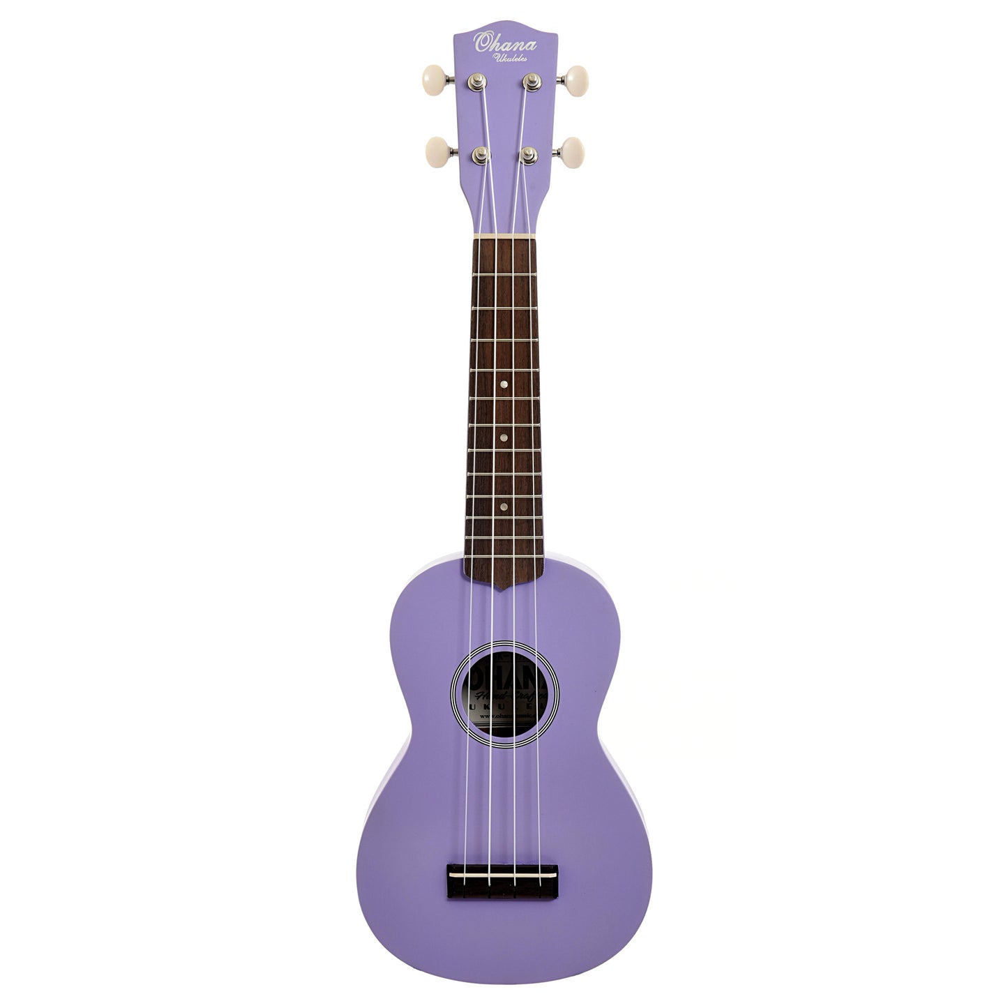 Full front of Ohana SK-10 Soprano Ukulele, Purple