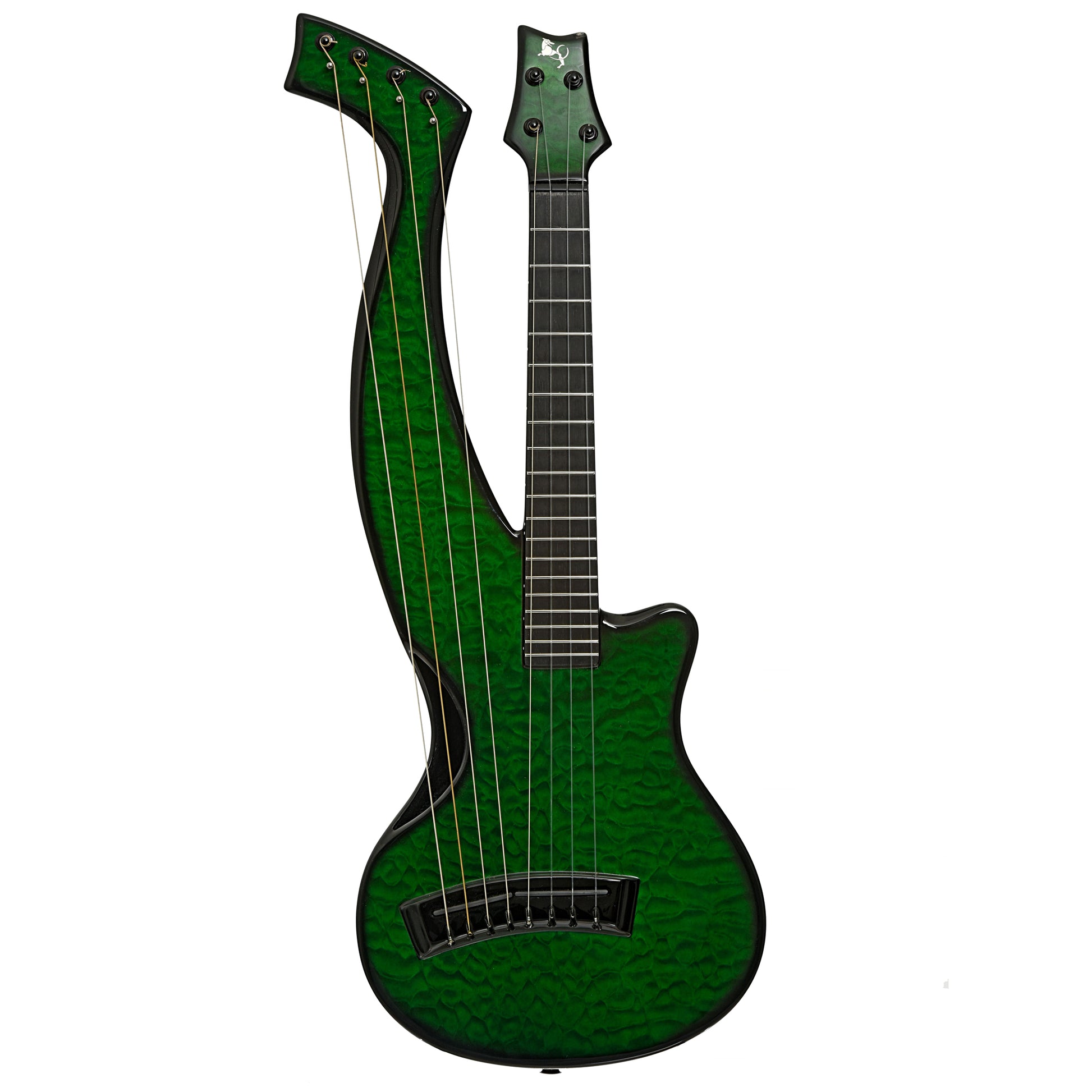 Full front of Emerald Synergy Harp Ukulele 